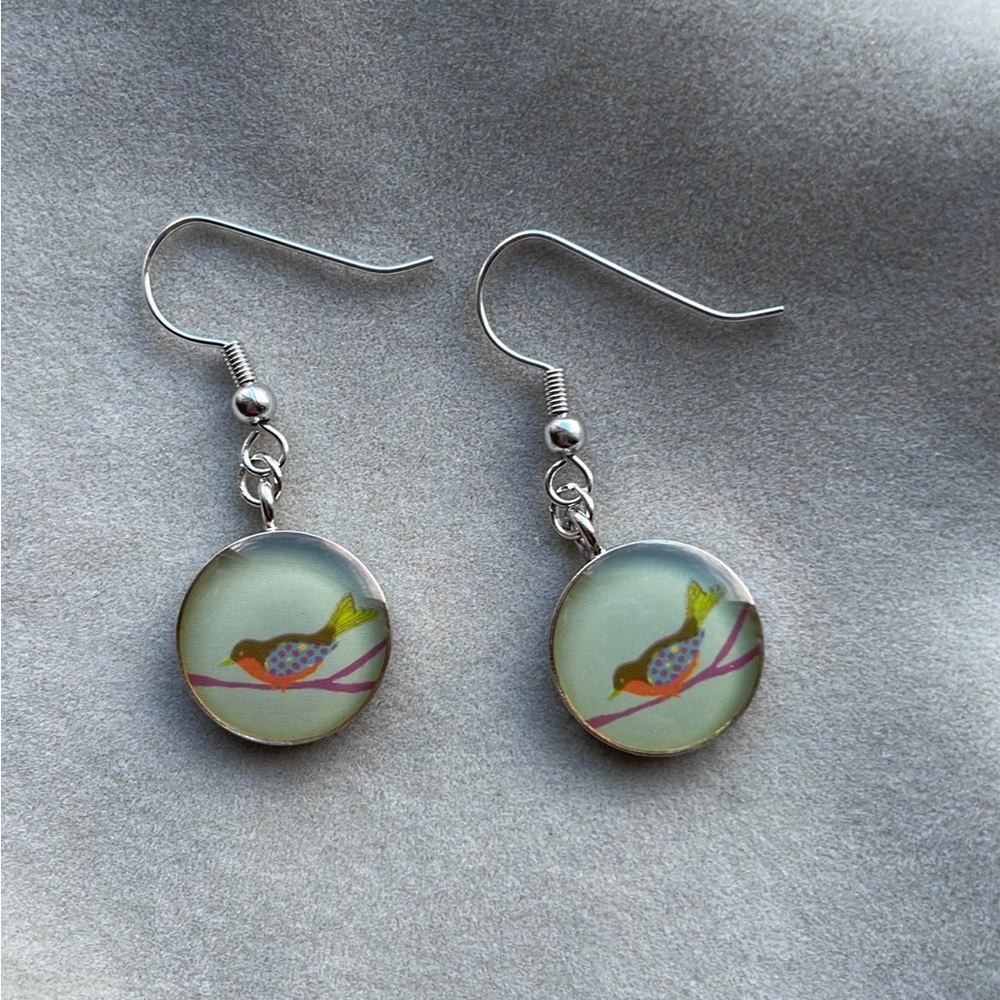 Handmade bird earrings